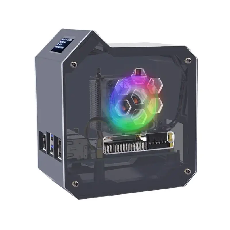 Well Made-For Raspberry Pi 5Mini Tower Fan Kit JST 4 Pin Port Fan Kit With 0.96 Inch OLED Display Active Cooler Kit