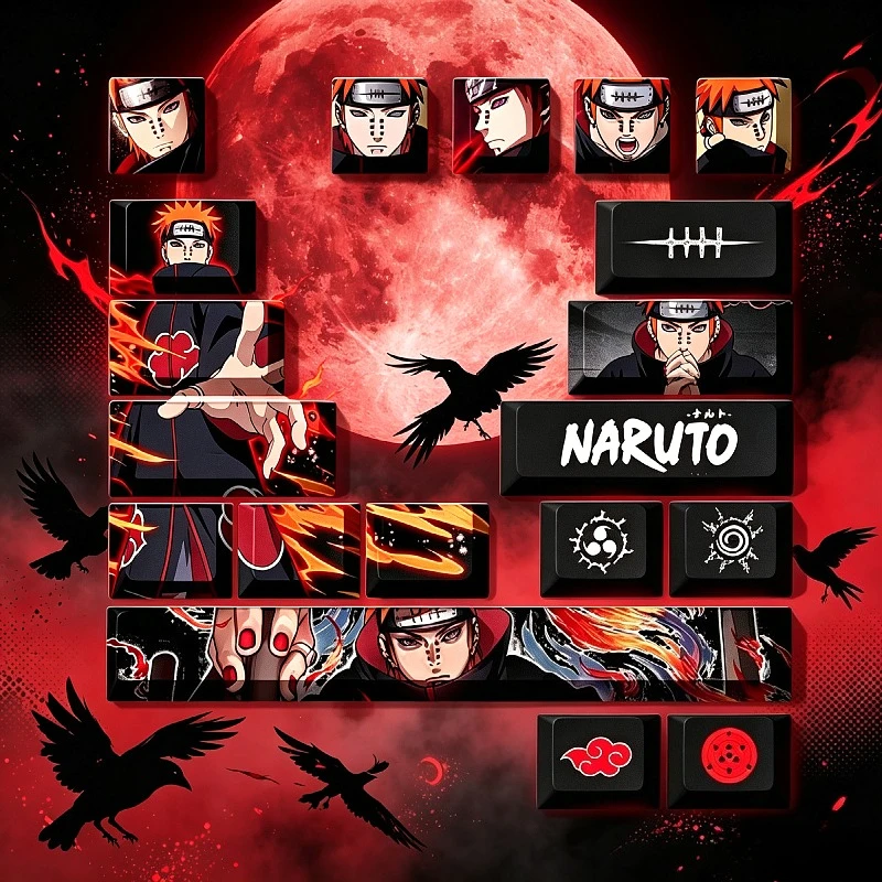 NARUTO Shippuden cartoon cute keycap personality two-dimensional mechanical keyboard diy keys animation peripherals wholesale