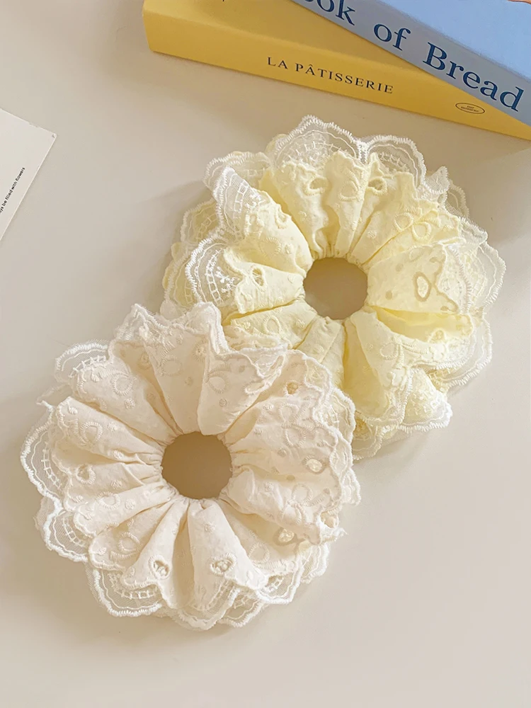 

Korean Sle Large Yellow Lace Hair Ties Women's Super Big Bun Hair Ba Elastic Hair Ba Ballet Sle Hair Accories