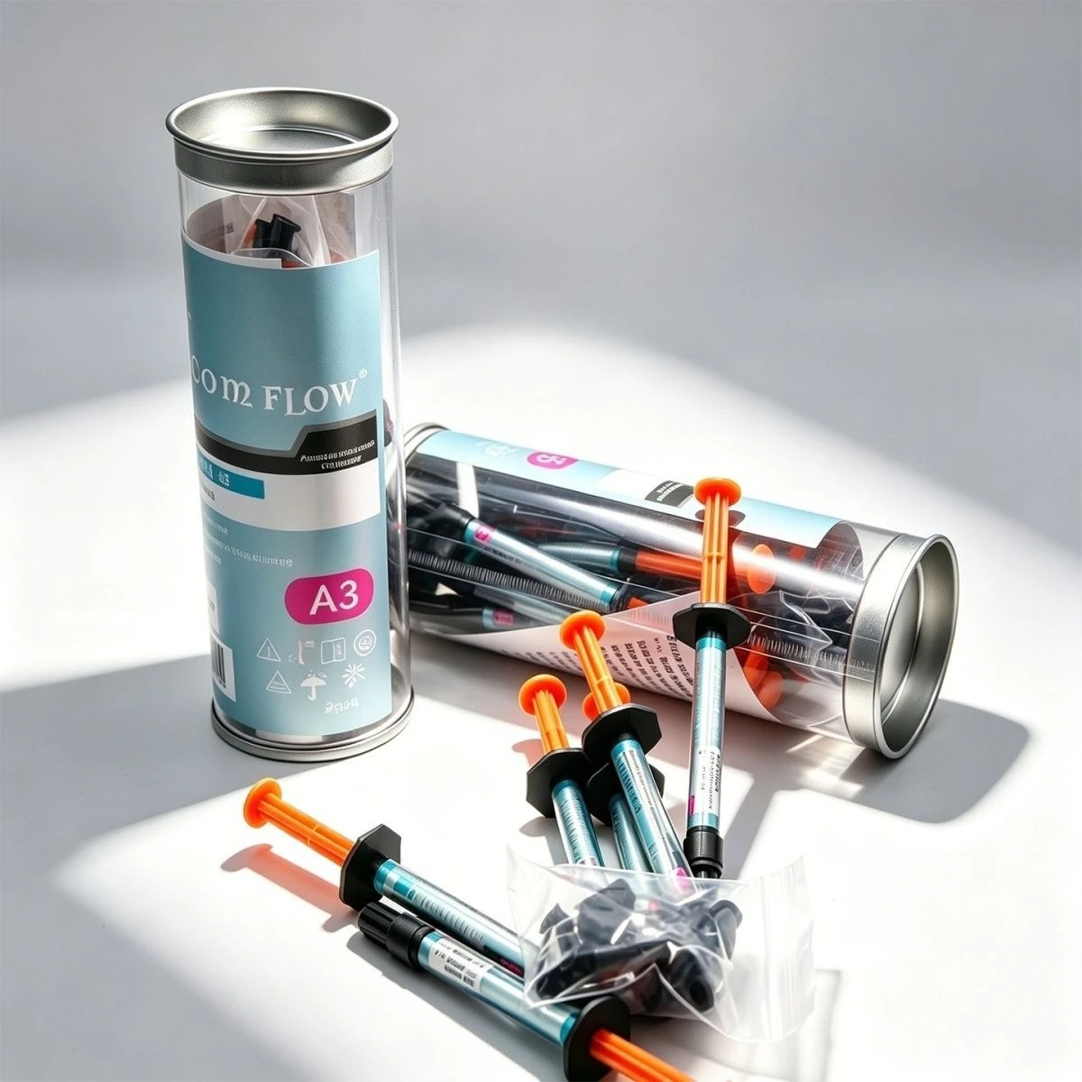 Dental Flowable Resin Light Cure UV Nano Curable Fluid Resin Filling Dental Restorative Filling Material Multi Shade A2 A3