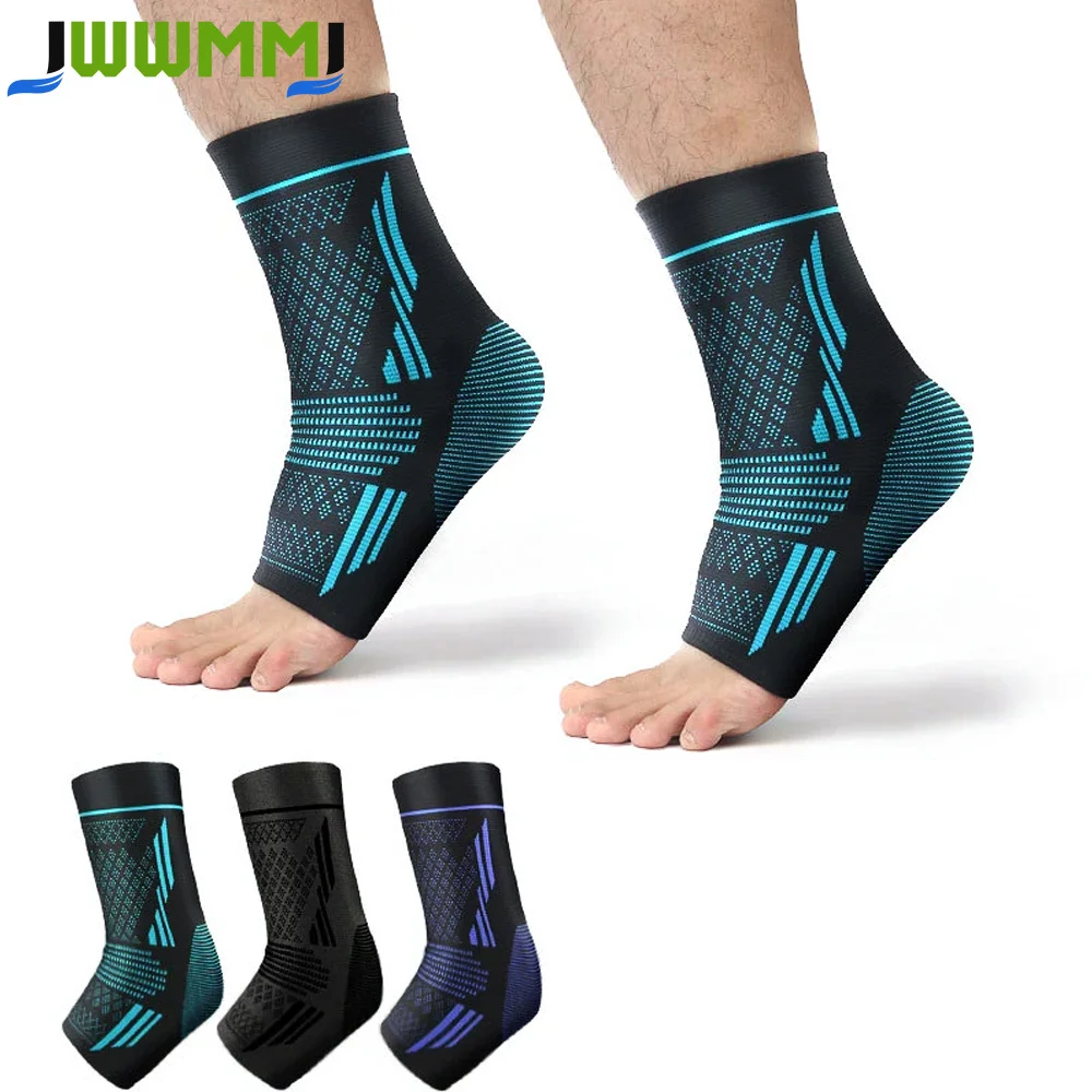 1Pcs Ankle Brace Compression Sleeve, Ankle Support for Sprained, Plantar Fasciitis, Injury Recovery, Running, Basketball