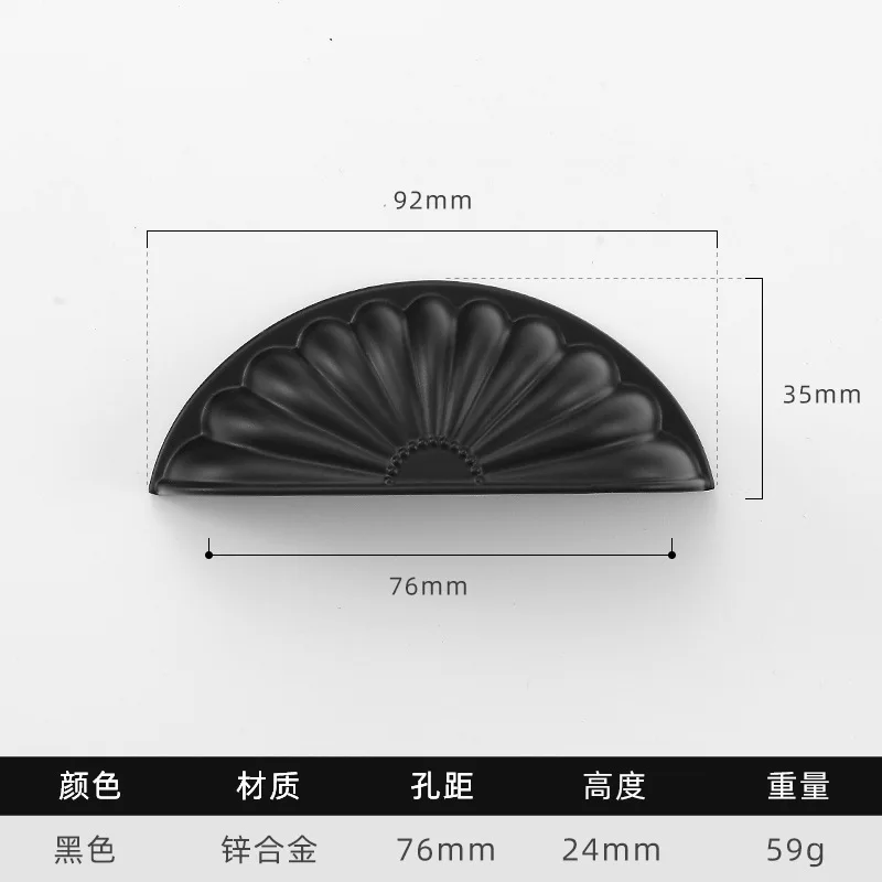 

2pcs Drawer Pulls Semi-Circular Zinc Alloy Cabinet Handles Vintage Style Cup Pulls 76Mm Hole Spacing For Bedroom Living Room