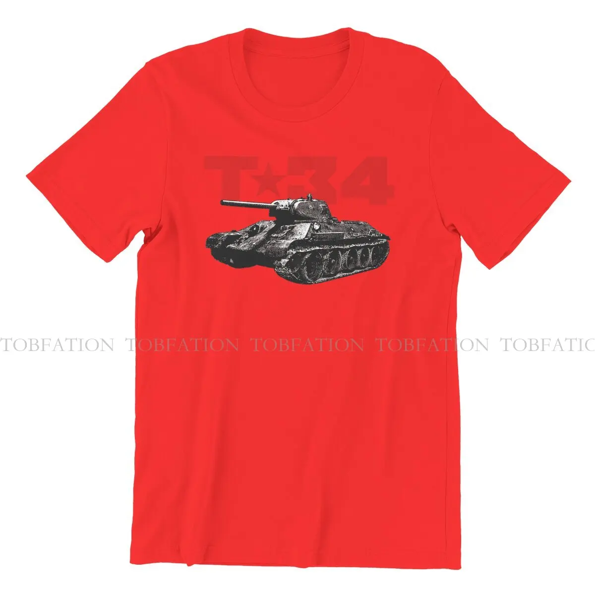 T-34 Tank  TShirt For Men Russian USSR CCCP Clothing Fashion T Shirt Homme Printed Loose