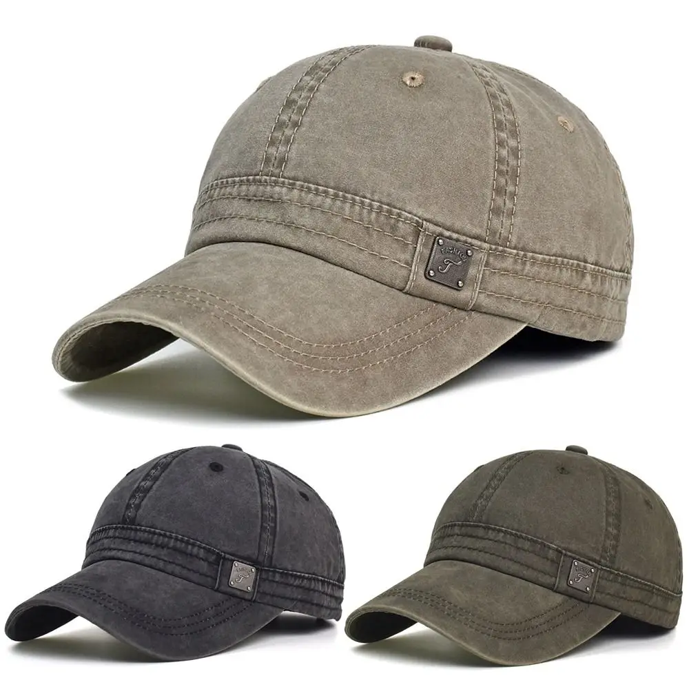 Casual Wash Cotton Baseball Caps Adjustable Sun Protection Vintage Dad Hat Trucker Style Visors for Women Men Couple