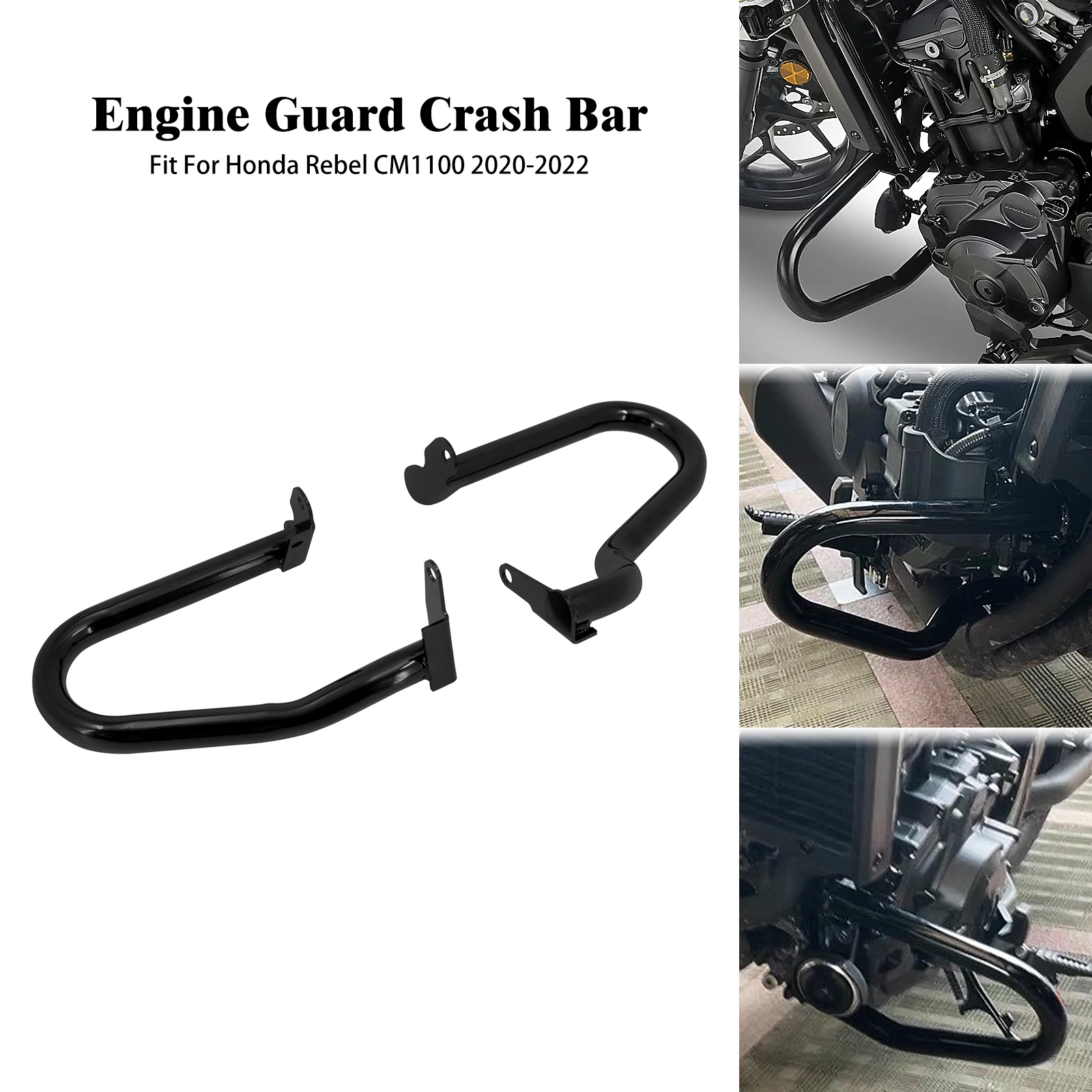 

Motorcycle Front Engine Guard Highway Crash Bar Gloss Black Bumper Protection Frame Iron For Honda CMX Rebel 1100 2021 2022 2023