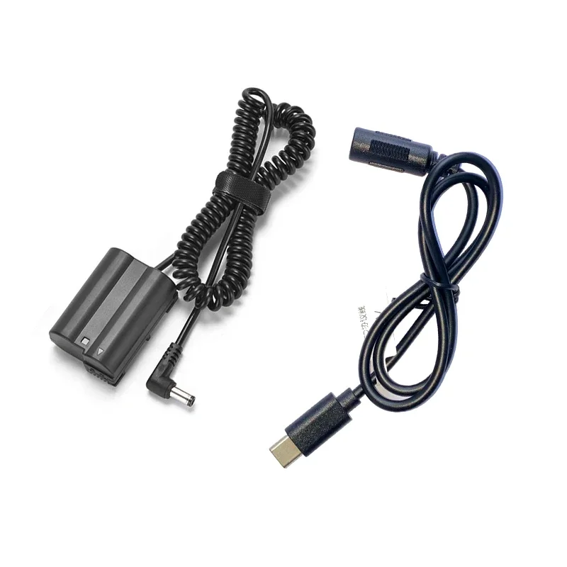 Tipo USB C a EN-EL15 batería simulada adaptador de CA de alimentación CC para Nikon D7000 D7100 D7200 D750 D800E D810A Z5 Z6 Z7 II cargador de cámara
