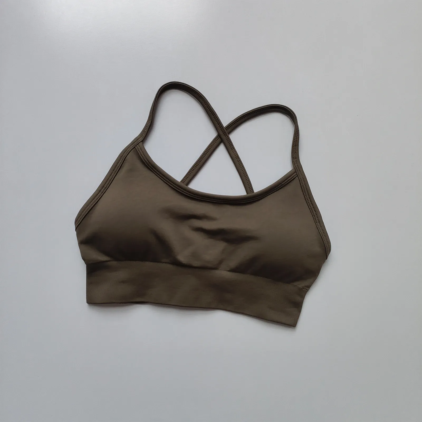 Nahtloser Yoga-Top-BH mit Brustpolster für Damen, Rückenfreies Fitness-Top, Pilates-Sport-BH, Stoßdämpfender Lauf-BH – Detail 14
