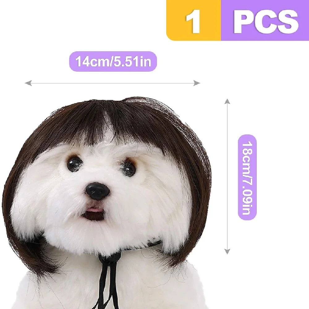 Pet Wig Dog and Cat Spoof Wig Pet Supplies Christmas Pet Accessories Curly Hair Straight Hair Diy Hand Woven Hair Wig Accessorie