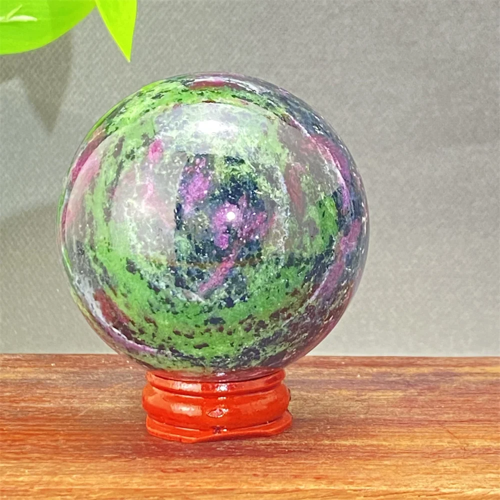 

Natural Ruby Crystal Ball Polished Healing Massage Meditation Gemstone Magic Ball Home Decor & Gift for Relaxation- 3cm Size