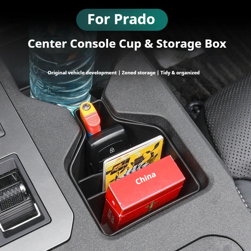 For Toyota Land Cruiser 250 LC250 Prado 2024 Car Divided Storage Box Central Control Cup Holder Car Interior  Modify Accessories
