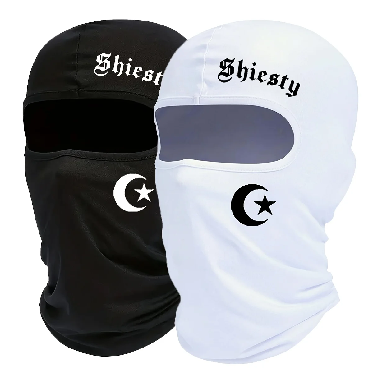 Mit Buchstaben bedruckte Outdoor-Radhüte für Herren und Damen, atmungsaktive Sturmhauben-Gesichtsmaske mit einem Loch, ganzjährig universell