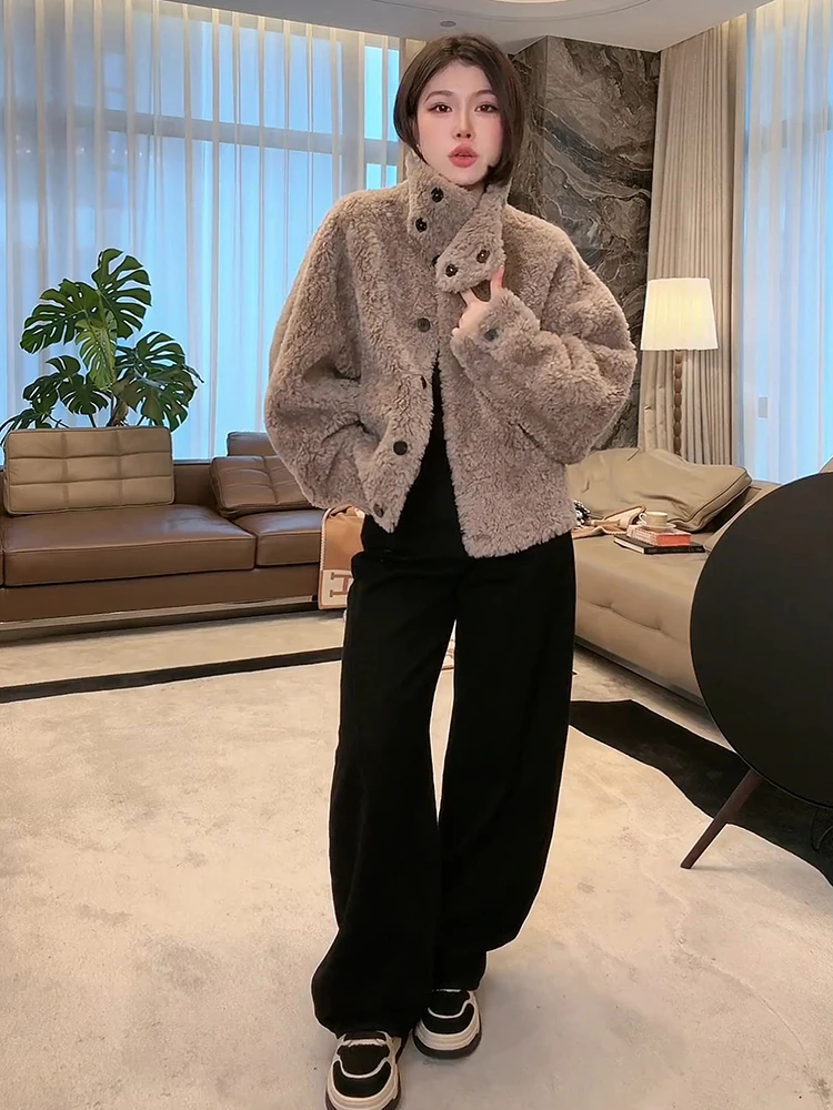 

Fce Lined Thiened ort Outerwear by Laoyang 00% Wool Warmth Retention Autumn Winter New Sle Women's Faion Coat