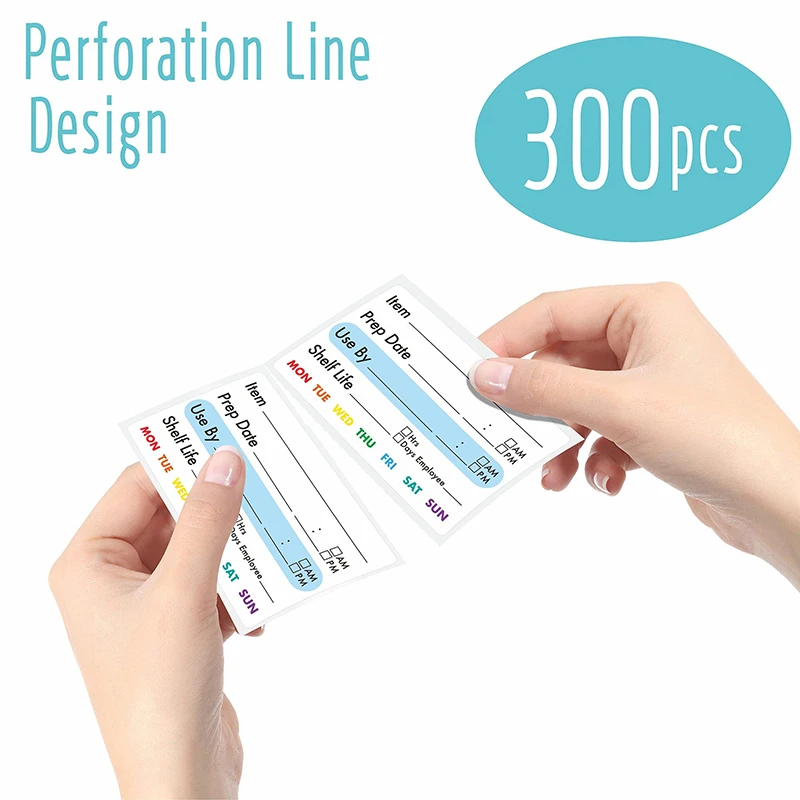 ●300Pcs/Roll Kitchen Date Food Sticker Label Stationery Sticker Snacks Candy Storage Expiration Date Label Self-Adhesive Sticker