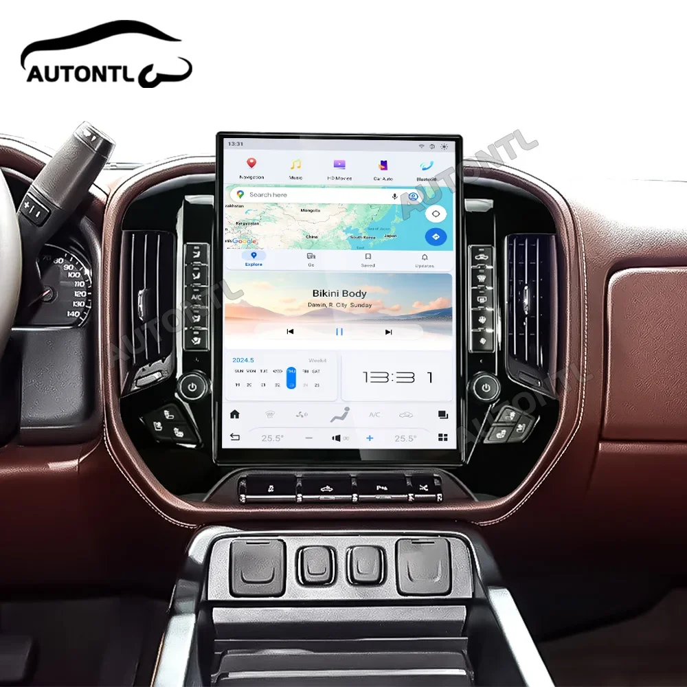 

NaviHua for GMC Sierra Chevrolet Silverado 2014-2019 New Upgrade 15.6'' Tesla Style Android Multimedia Stereo Auto Carplay Radio