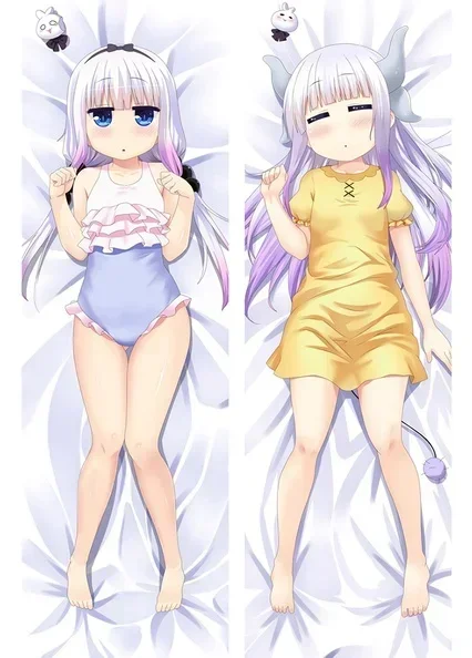 Anime Kobayashi-san Chi No Maid Dragon Dakimakura Pillow Case Miss Kobayashi\'s Dragon Maid Kanna Kamui Full Body Pillowcase