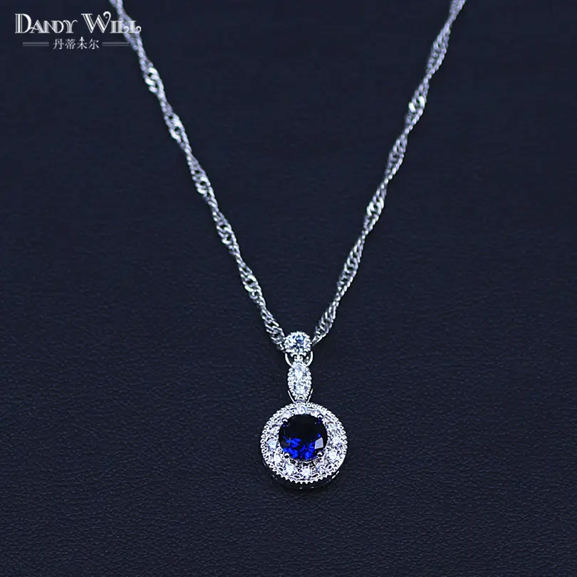 classic style blue stone silver 925 costume jewelry for women hoop earrings ring necklace with pendant factory directly sales