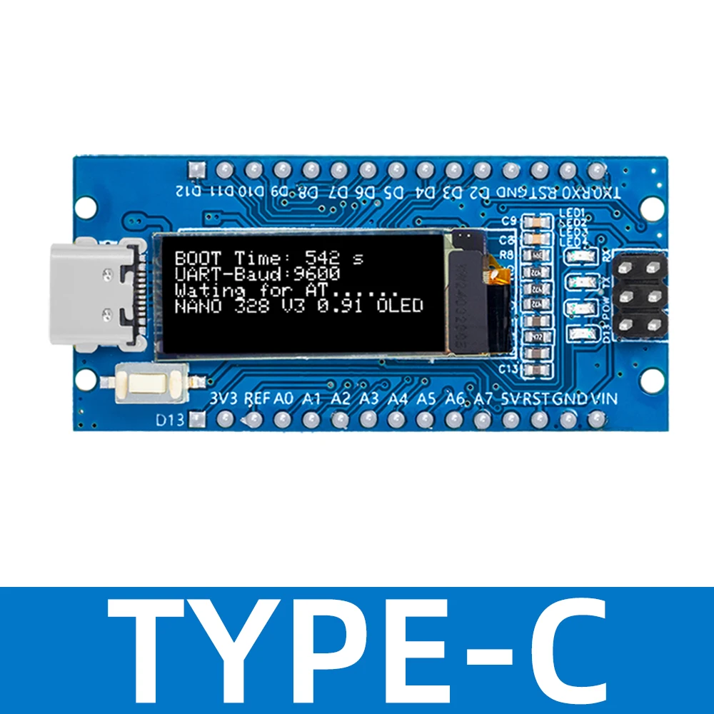 Nano V3.0 ATmega328P CH340C 0.91インチOLED Arduino開発ボード