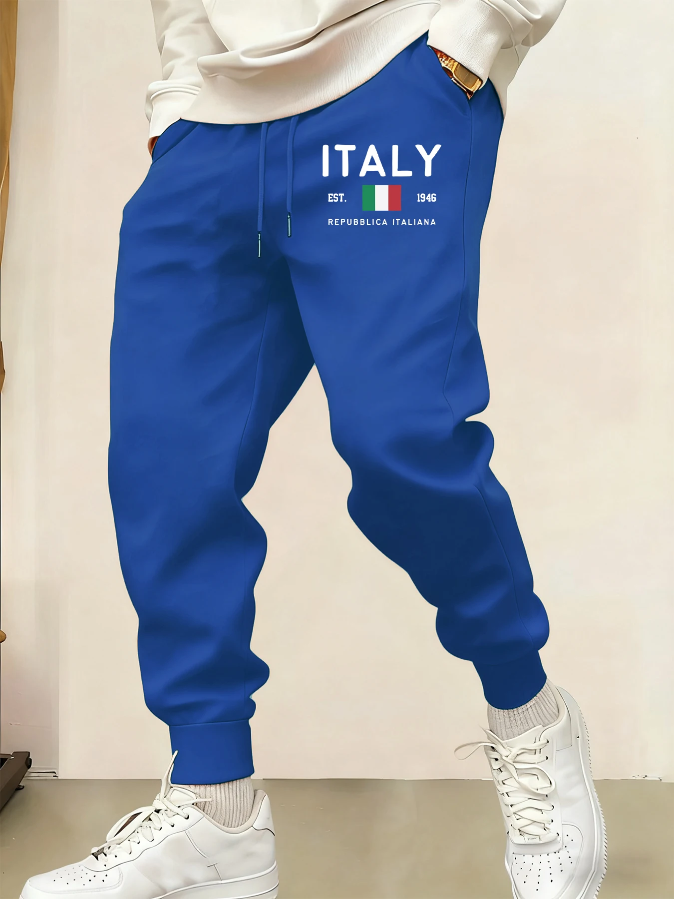 

Artistic Writing Baic Dona Polka Dot Printing Man Sweatpants Soft Warm Britches Autumn Street Long Pants Hip Hop Trousers