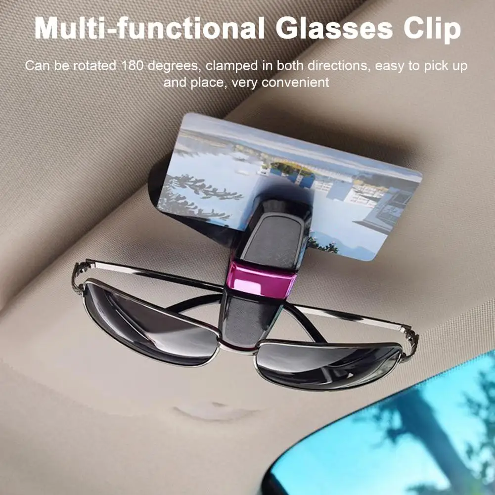Car Sunglasses Holder Glasses Clip 180-Degree Rotatable Scratch Protection Sunglasses Clip Car Sun Visor Accessories