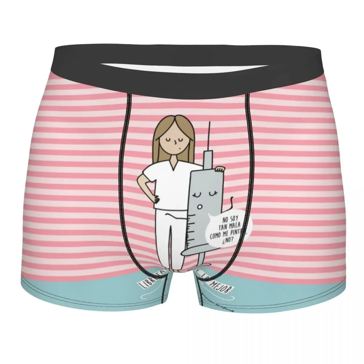 Male Fashion Cartoon Ladies Nurse Doctor Printed Underwear Boxer Briefs Soft Shorts Panties Underpants