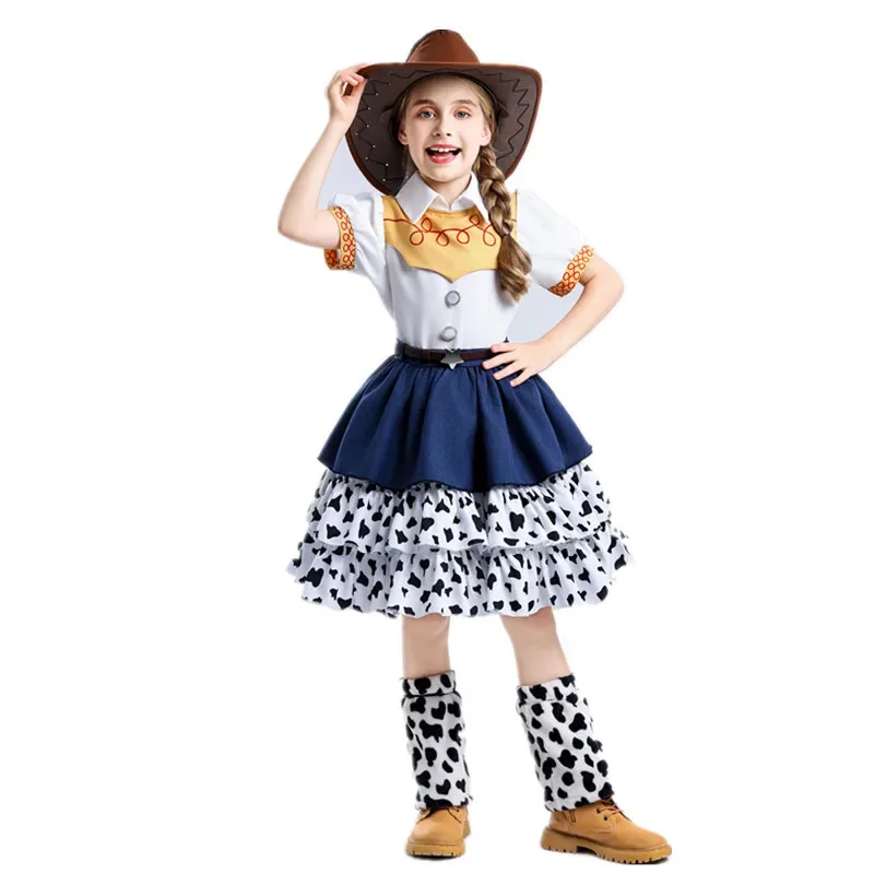 

Halloween Carnival Party Western Cowgirl Fantasia Cosplay Costume Children's Day Performance Cartoon Captain Woody Fancy Dress
