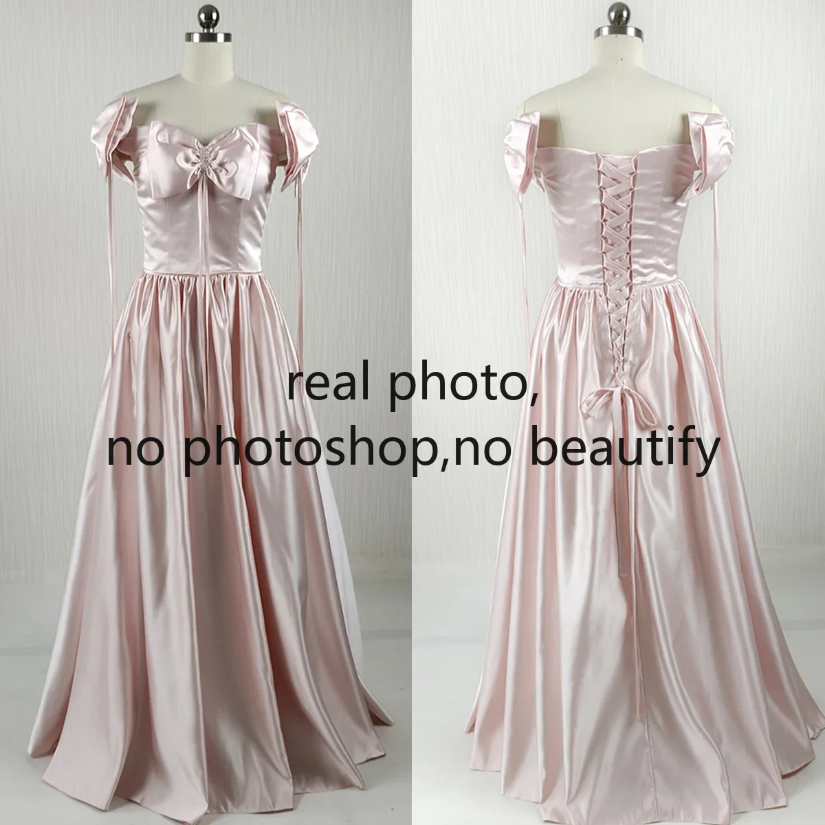 Evening Dress Pink Elegant Boat Neck Beads Empire Short Sleeves Floor-Length Simple Pleat A-Line Party Formal Gown Woman B1960