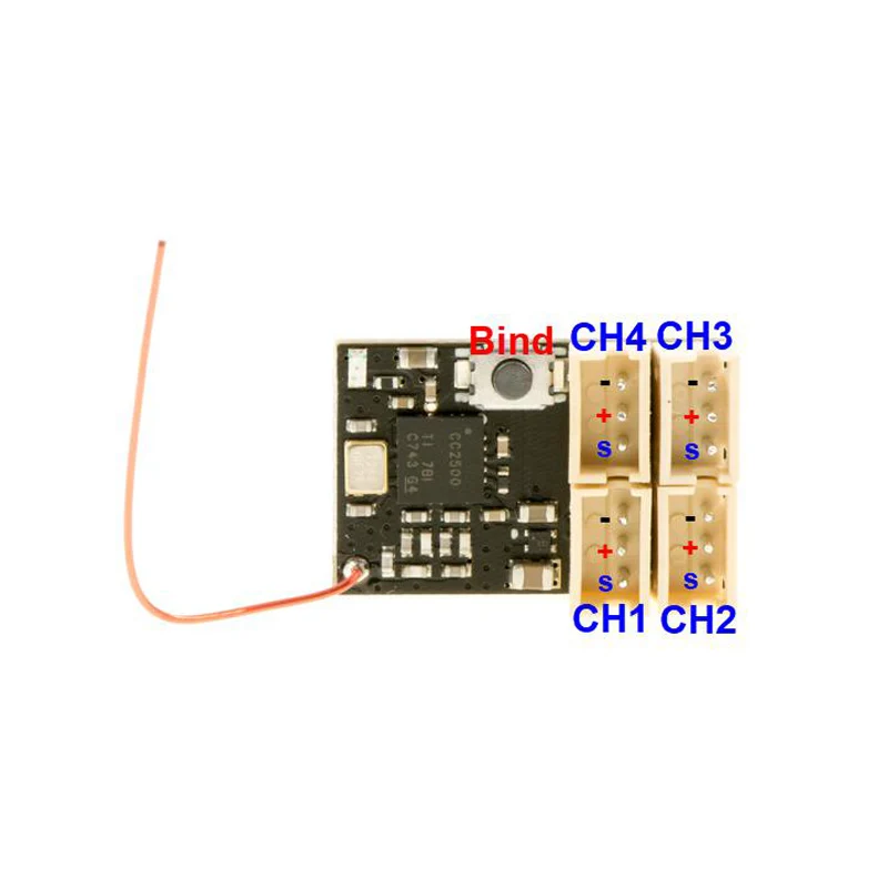 DasMikro Micro 4CH Channel Surface  Ultra-light Weight Micro Size Receiver for Futaba T-FHSS Transmitter 7PX 4PX 4PV 3PV....
