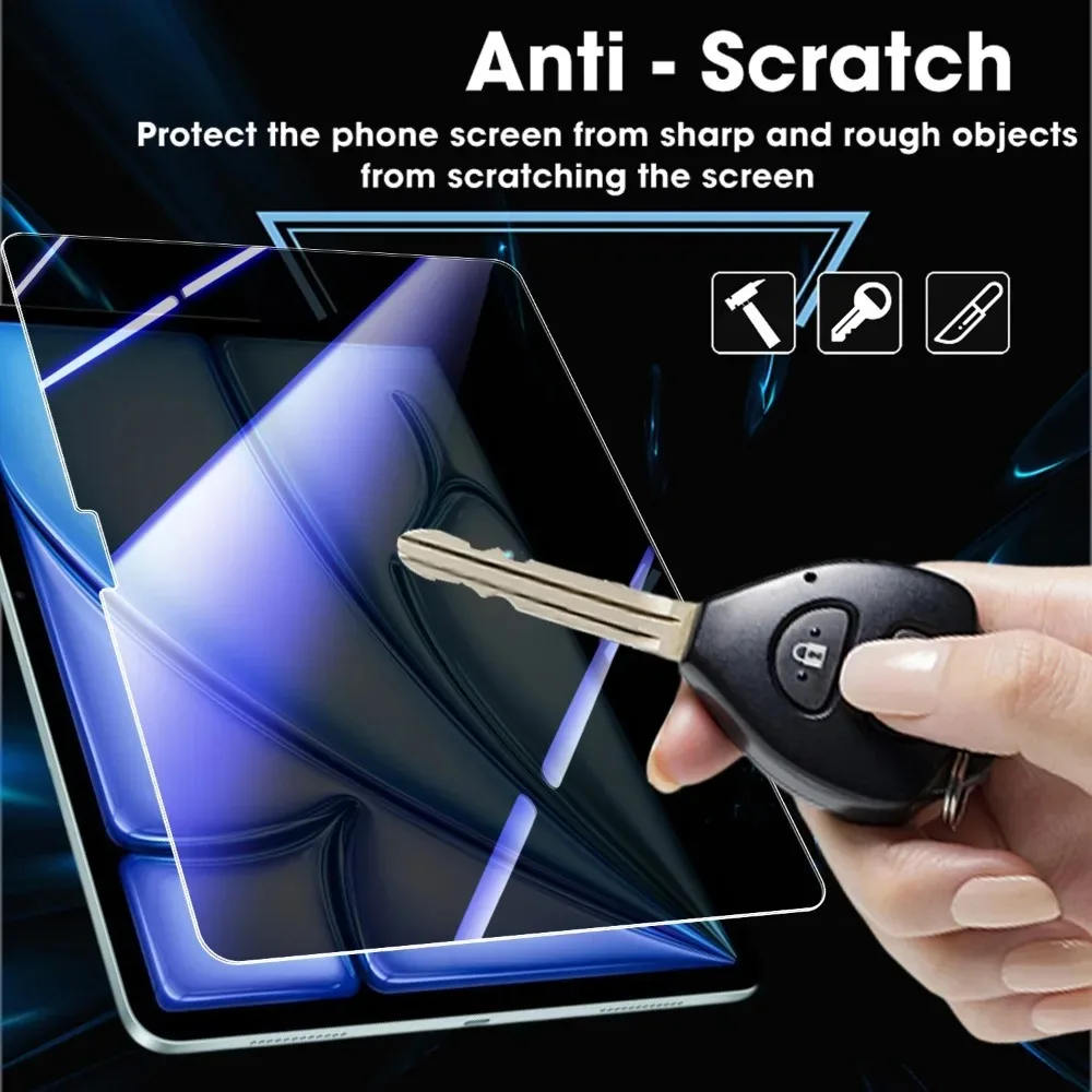 طبقة حماية مضادة للضوء الأزرق لجهاز iPad A16 2025 Air 11/13 بوصة M3 M2 سهلة التركيب واقيات شاشة من الزجاج المقسى لجهاز iPad 11