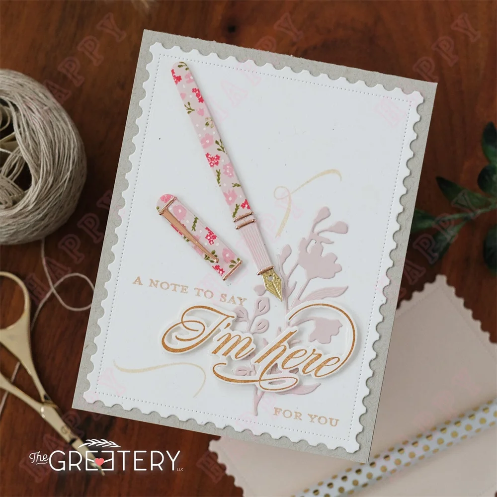 Valentine Tag Stamps Metal Cutting Dies Stencil Embossing Scrapbook Paper Template Decoration Pen Pal Typed Greetings Postcard