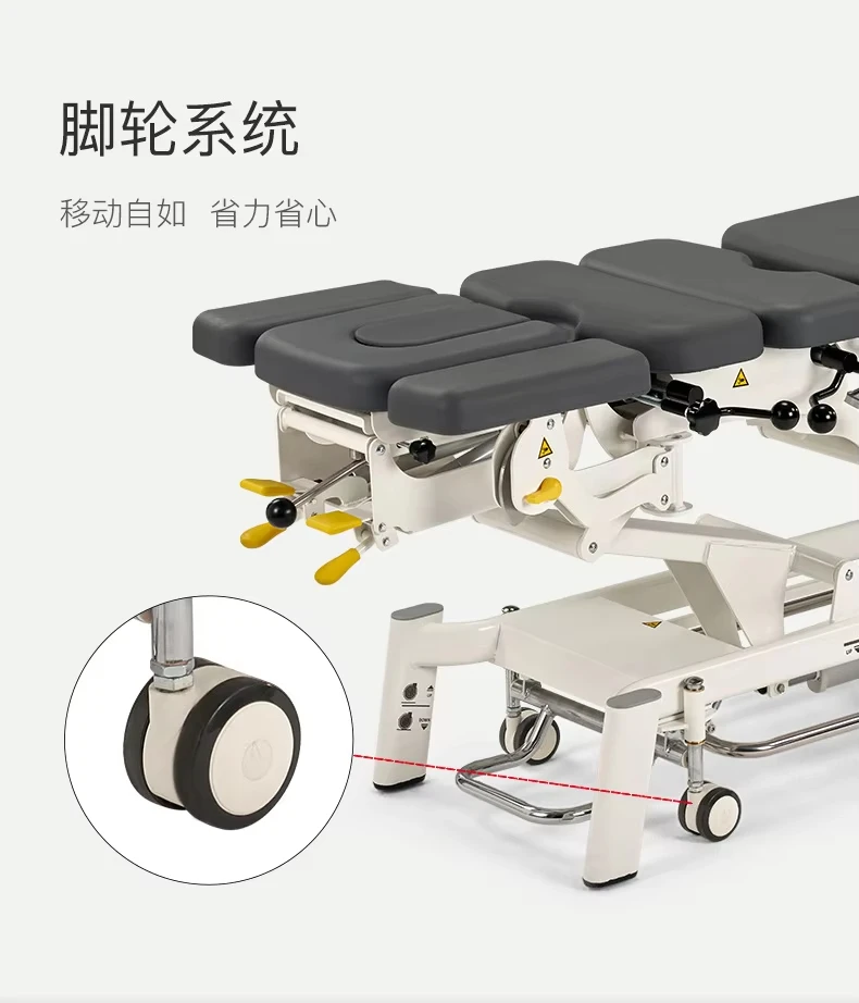 Fairworth380 5-teiliger elektrischer Chiropraktik-Behandlungstisch, therapeutisches Chiropraktikbett für die vertikale und seitliche Flexion der Lendenwirbelsäule