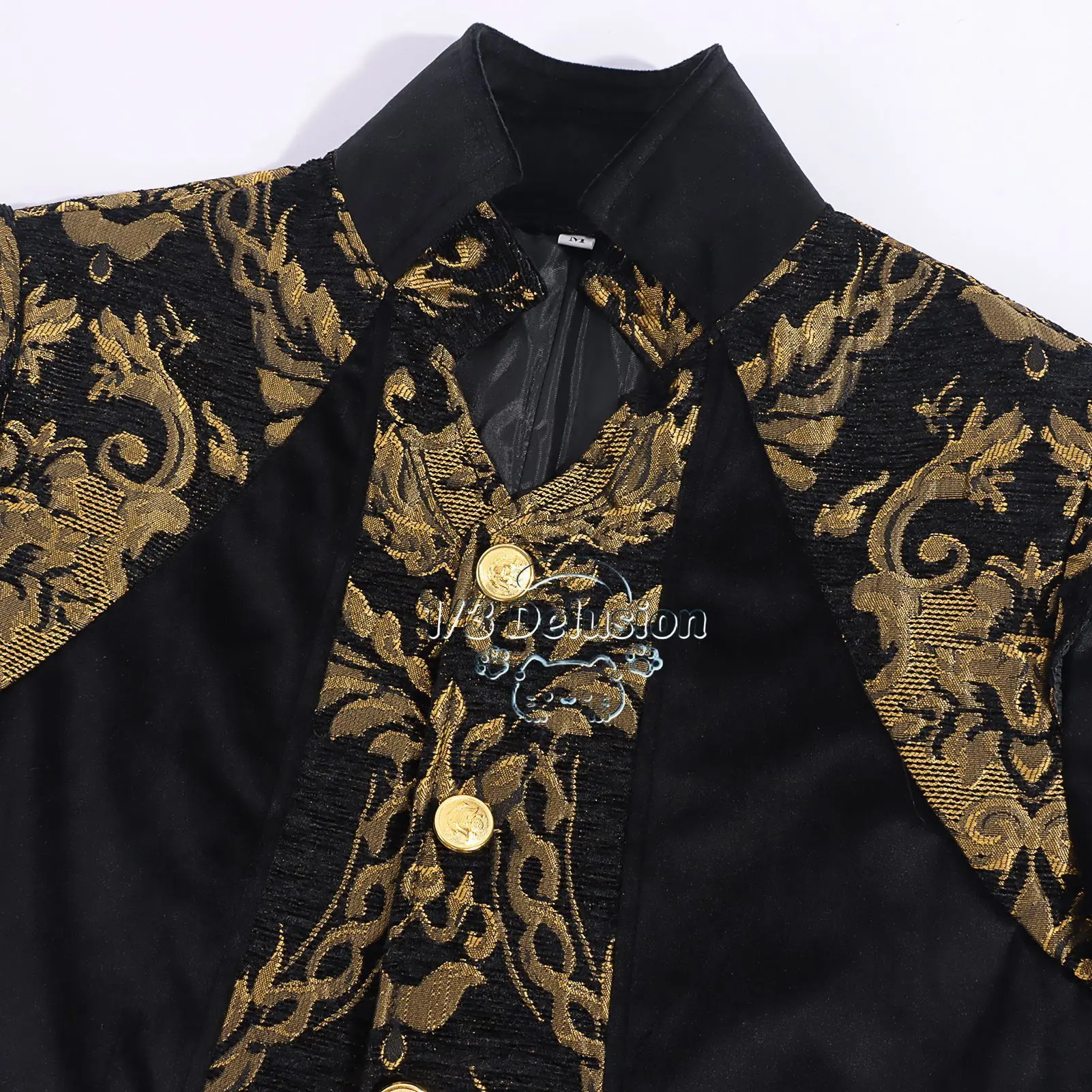 Men Steampunk Medieval Tailcoat Jacket Victorian Gothic Formal Dress Coat Vintage Palace Suit Cosplay Costume 1/3 Delusion view 5