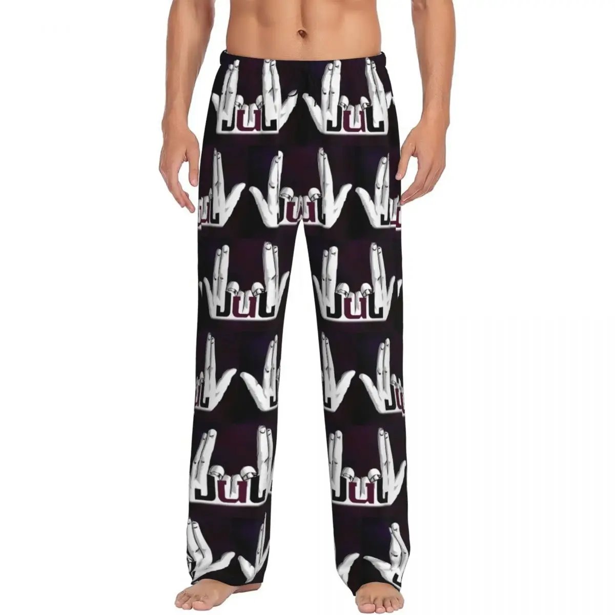 

Мужские пижамные штаны с карманами на заказ с принтом в стиле французского рэпера для сна