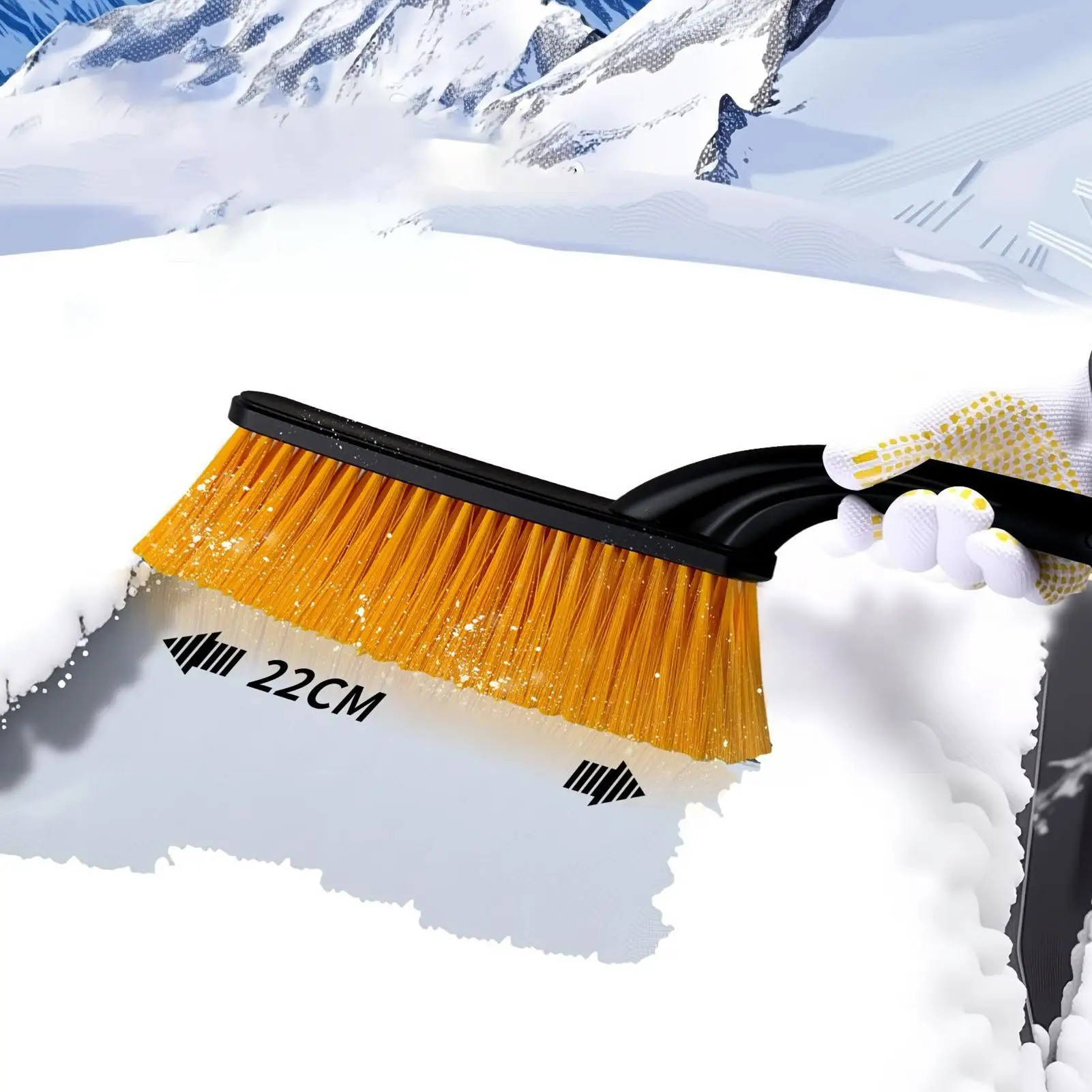 Sikat Salju Kaca Depan Mobil Pengikis Es Musim Dingin Sikat Salju Kaca Depan Sekop Pembersih Jendela Eksterior Kendaraan untuk Truk SUV RV