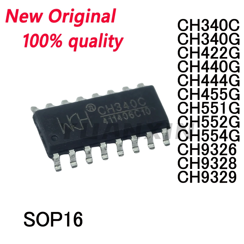 10/PCS New CH340C CH340G CH422G CH440G CH444G CH455G CH551G CH552G CH554G CH9326 CH9328 CH9329 SOP16 USB to serial chip In Stock