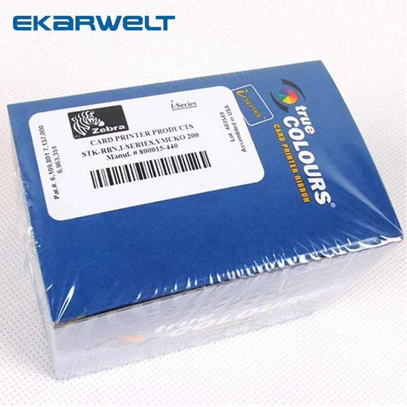 

Оригинальный принтер для удостоверений личности Zebra P310i P330i P430i 800015 -448 Цветные ленты YMCKOK