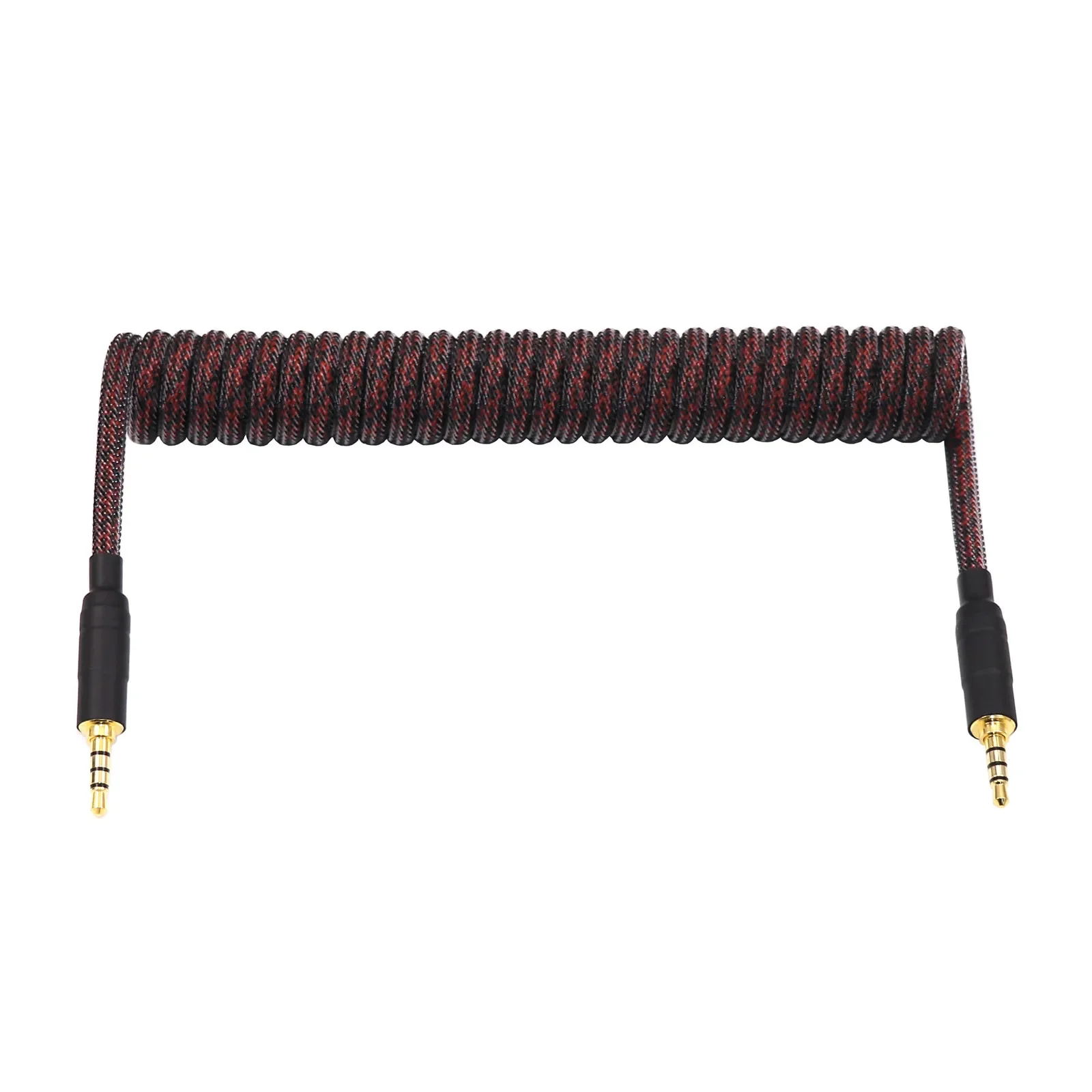 3.5mm Jack Straight TRRS Coil Spring Cable for Split Keyboard RODE Sc7 By VIDEOMIC Video Micro-type Mics Audio Cord Cables