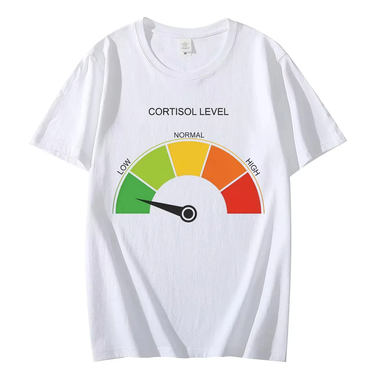 Low cortisol level fun stress Meme T-shirt fashion short sleeved T-shirt women's casual T-shirt