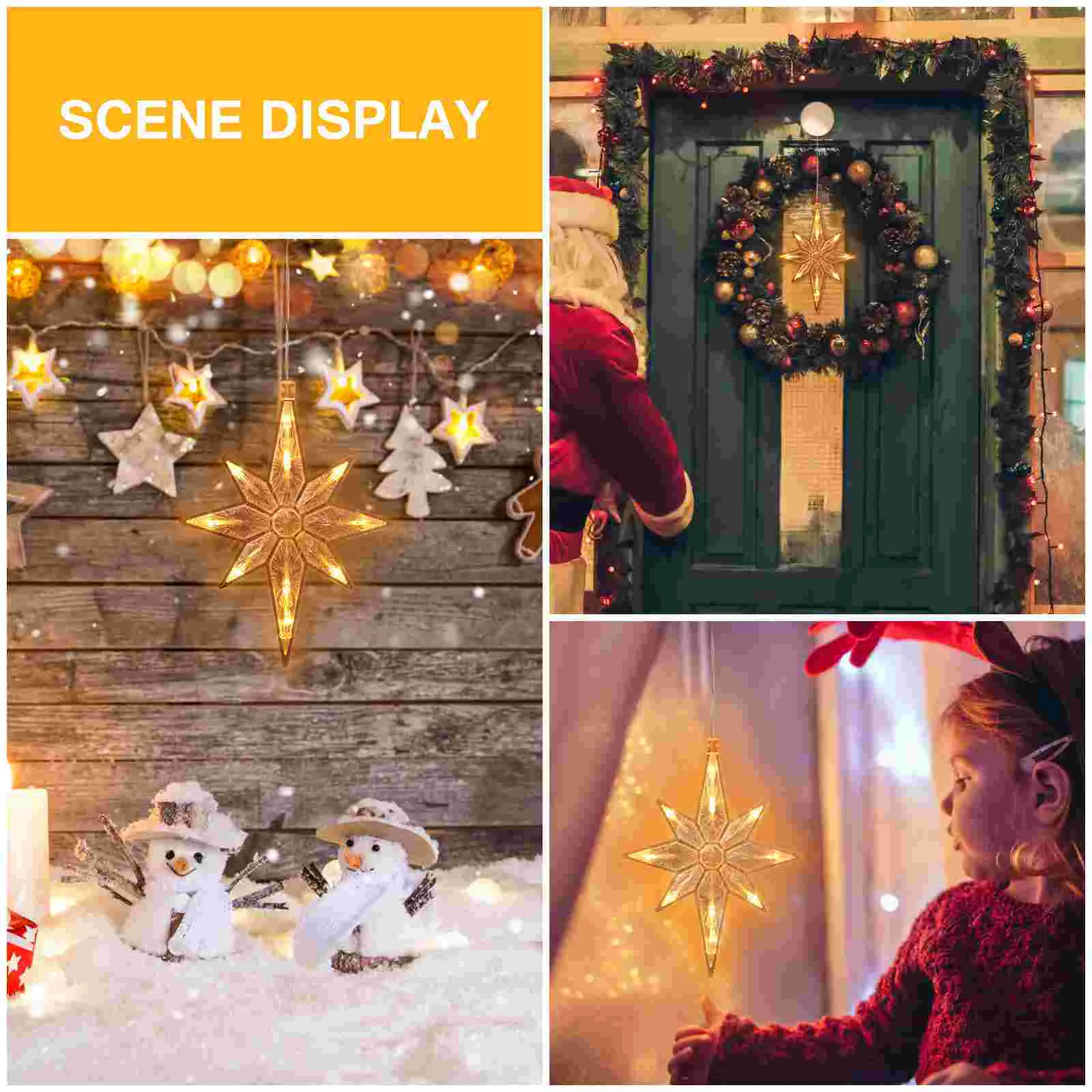 Polaris Suction Cup Light Window Star Lights for Christmas Hanging Party with Sucker Decor Lamp LED Decorative Xmas