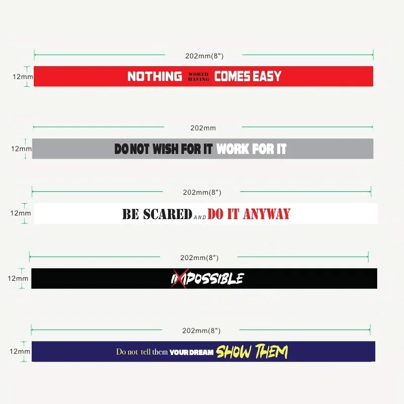 Motivational Wristbands for Men, Women & Teens,  Silicone Bracelets with Inspirational Quotes, Unisex Adult Desig Gifts for Boys