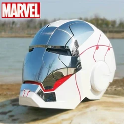 marvel Iron Man Autoking 1/1 white Style Mk5 Helmet Remote And Voice Control Iron Man Automatic Helmet Mask With Led Light Gifts