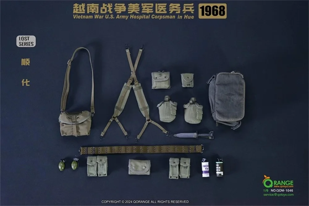 

1/6 QOTOYS QOM-1046 US. Soldier Vietnam Hospital Operation Unit Mini Chest Vest Bag Belt Bags Medic Tool For 12" Scene Component