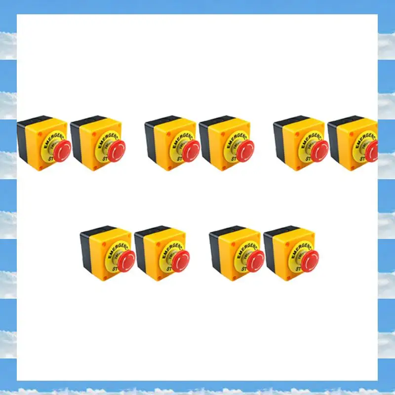 

A11I 10Pcs Red Mushroom Emergency Stop Shut Off Push Button Switch No + Nc 22Mm Cnc Gecko