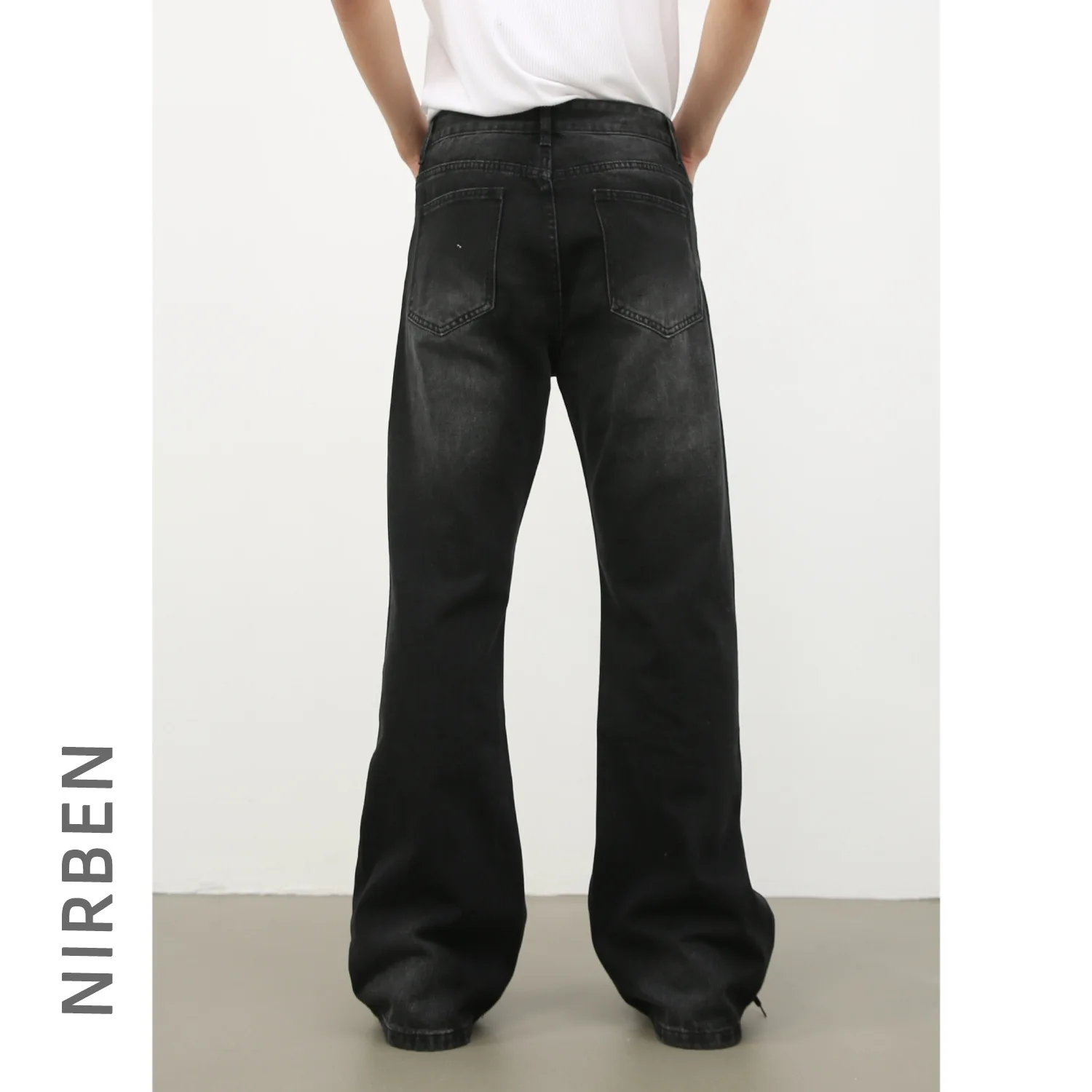 New Denim American High Street Micro-horn Jeans Men's Loose Straight Casual Versatile Trousers Tide