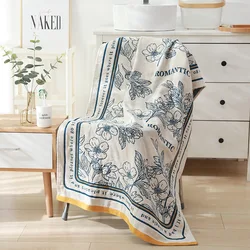 Serviette de Bain en Coton Pur, Mousseline Tissée, Motif Animal de Dessin Animé, pour l'Été, la Maison, Large, Ronde, Douce, Antifavorable, pour la Plage