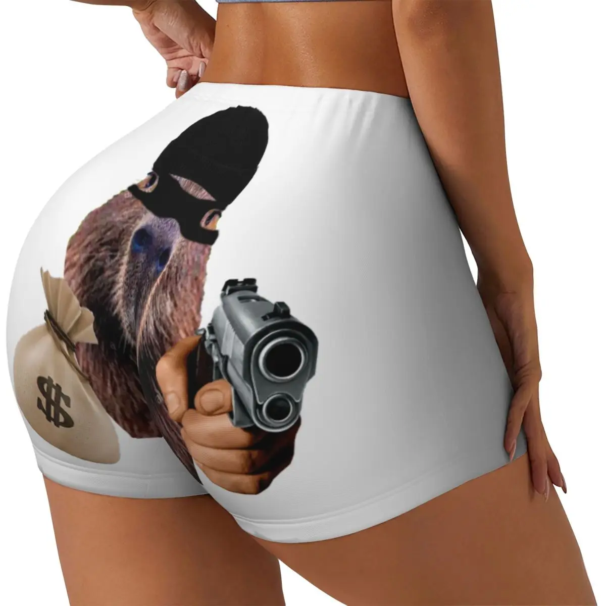 Custom Capybara Robber Volleyball Biker Gym Shorts for Women Animal Pet Athletic Workout Yoga Shorts