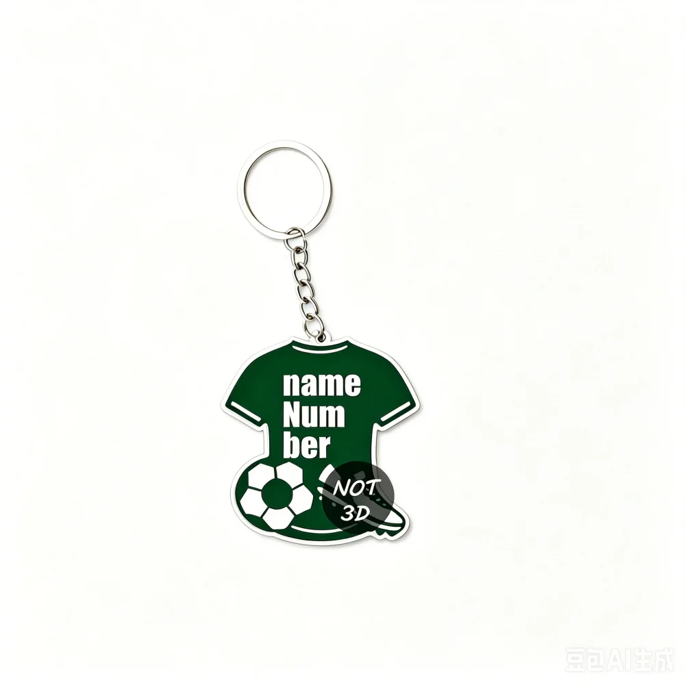 2D Flat Custom Soccer Jersey Acrylic Keychain
