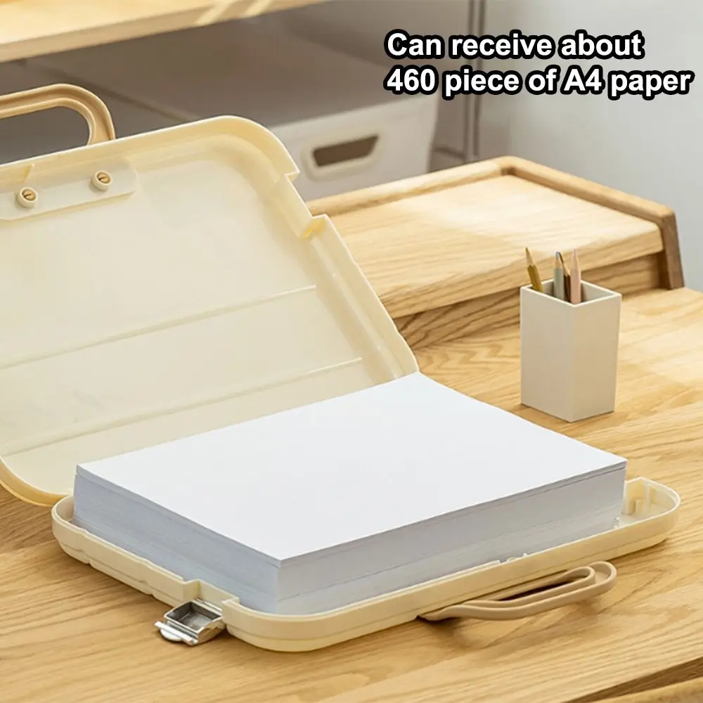 

Portable Documents Case Plastic with Handle Handheld File Bag Large Capacity Waterproof Document Storage Boxes Back To School