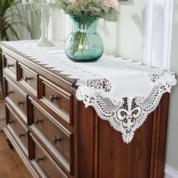 Table Runner White Dining Tablecloth 40*200cm Runners Wedding Party Linen American Embroidered Dust Cover Towel Home Decoration