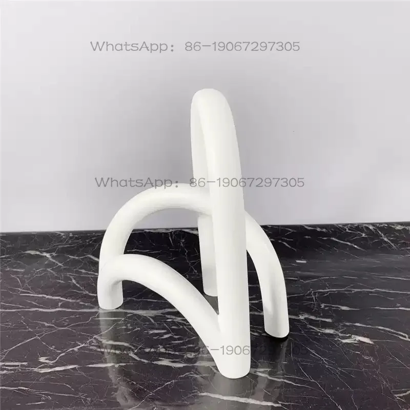 Simple modern home transparent white resin arched screen ornament living room entrance