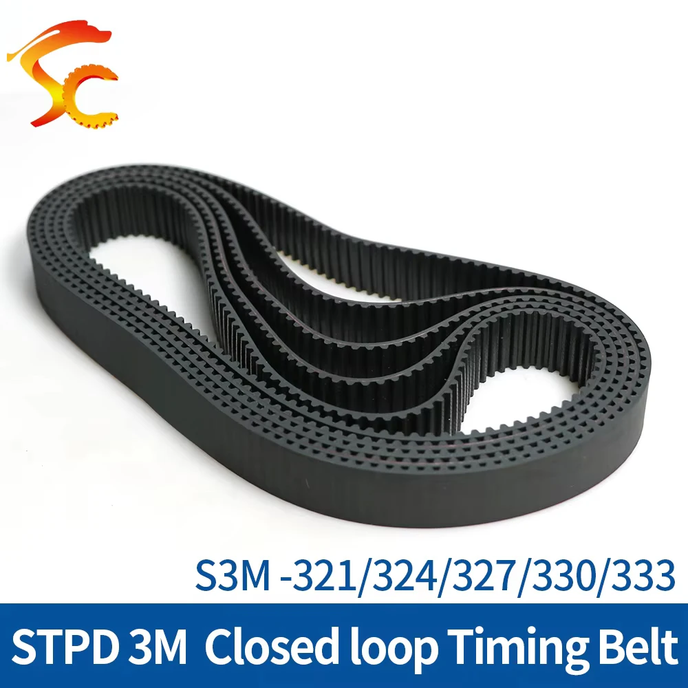 ONEFIRE closed loop rubber timing belt S3M-321/324/327/330/333mm Width 6/10/15mm Pitch 3mm